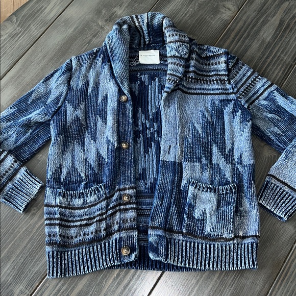 Lucky Brand Navy and Light Blue Knit Cardigan Size M EUC - Picture 1 of 7